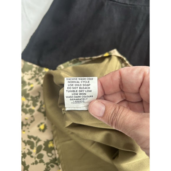 eShakti Floral Midi Length Fit and Flare Dress Womens Size 16 Black Green - Picture 6 of 10